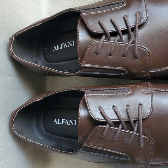🆕️ ALFANI Brown Lace Up Square Toe Dress Shoes MEN'S SIZE: 12M - Picture 5 of 9